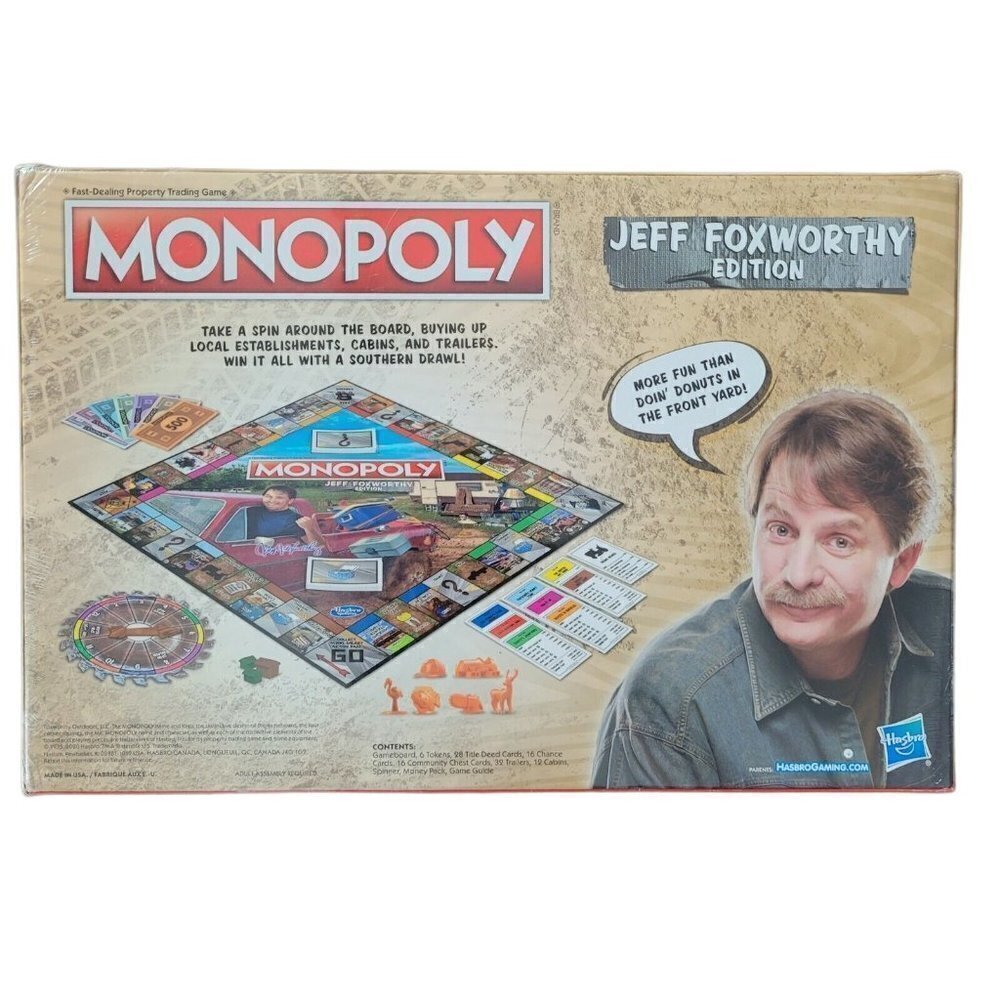 Jeff Foxworthy Edition Monopoly Board Game Redneck 2020 New! Sealed Hasbro - Picture 2 of 2